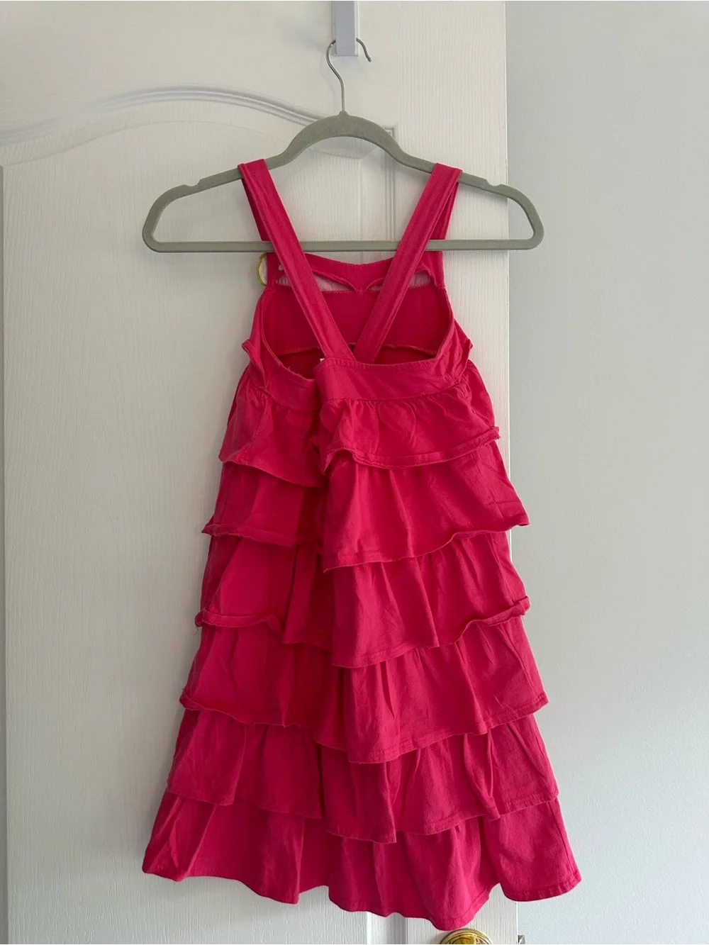 Gymboree Hot Pink Tiered Ruffle Dress with Flower Pin